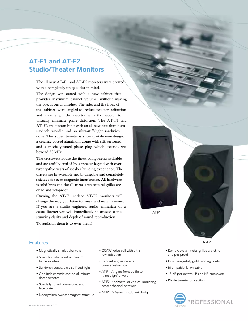 Image de la première page du manuel de l'appareil Professional AT-F2