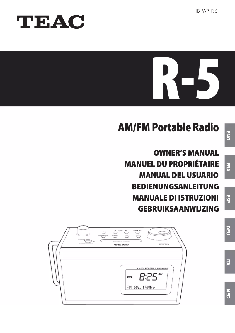 Image de la première page du manuel de l'appareil R-5