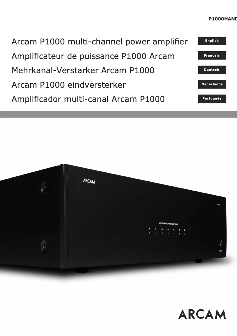 Página 1 del manual Manual de usuario Arcam P1000