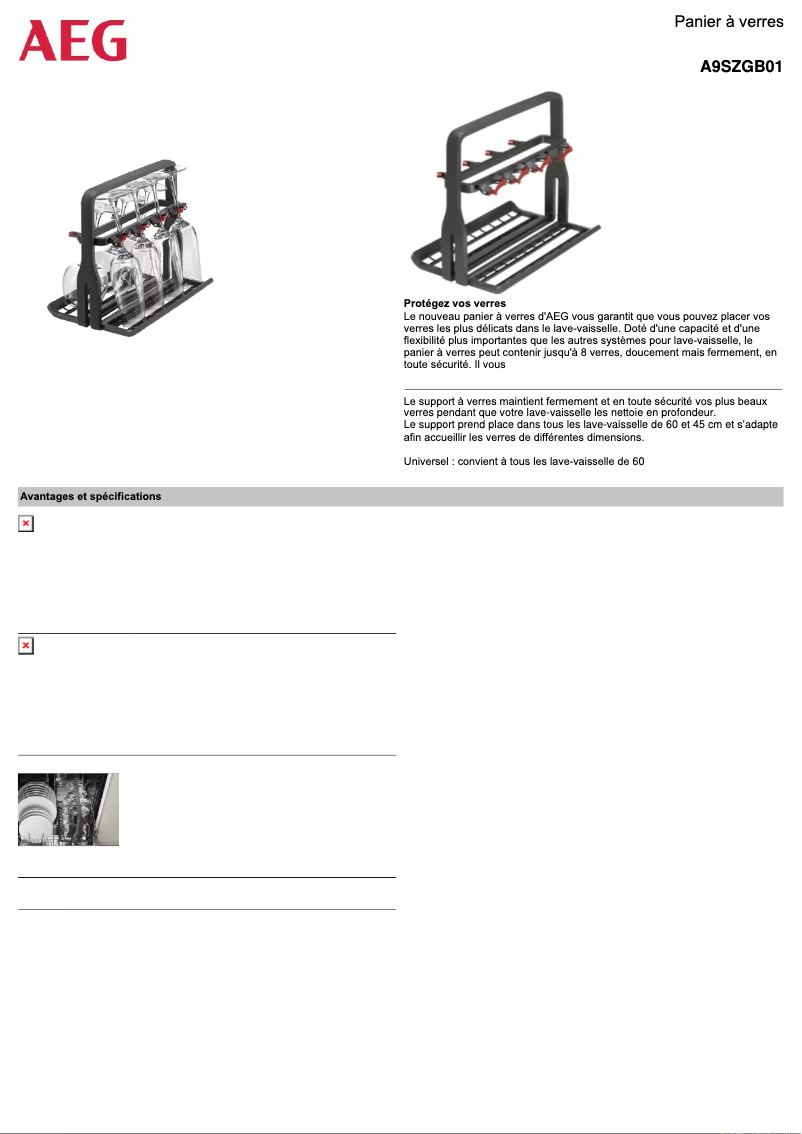 Page n°1 - Fiche technique AEG A9SZGB01
