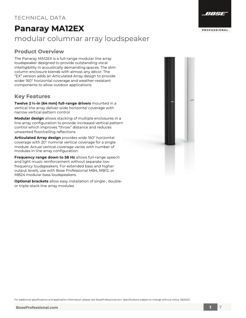 Image de la première page du manuel de l'appareil Panaray MA12EX