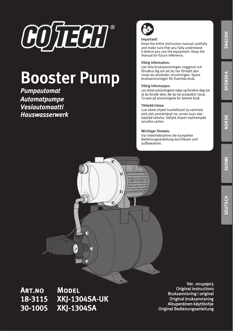 Página 1 del manual Manual de usuario Cotech XKJ-1304SA