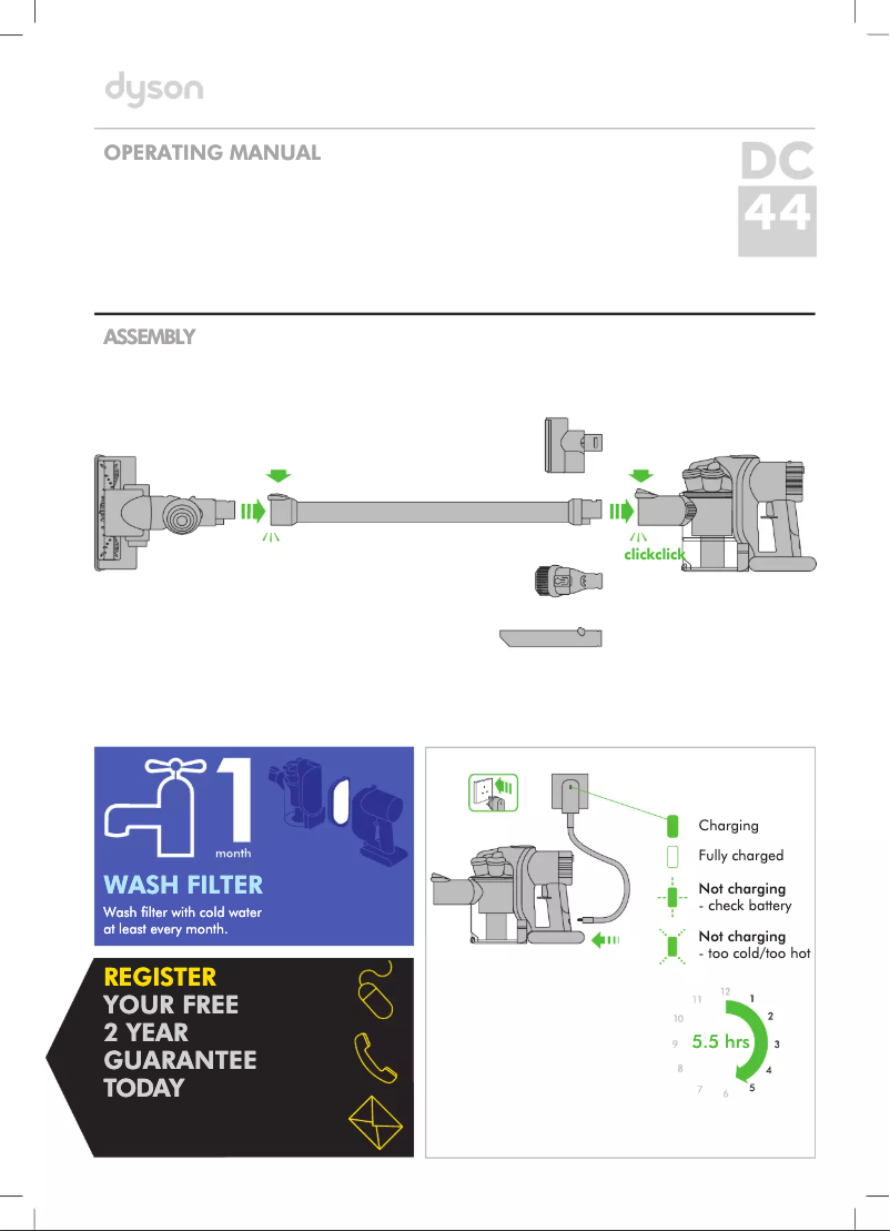 Page n°1 - Manuel utilisateur Dyson DC44