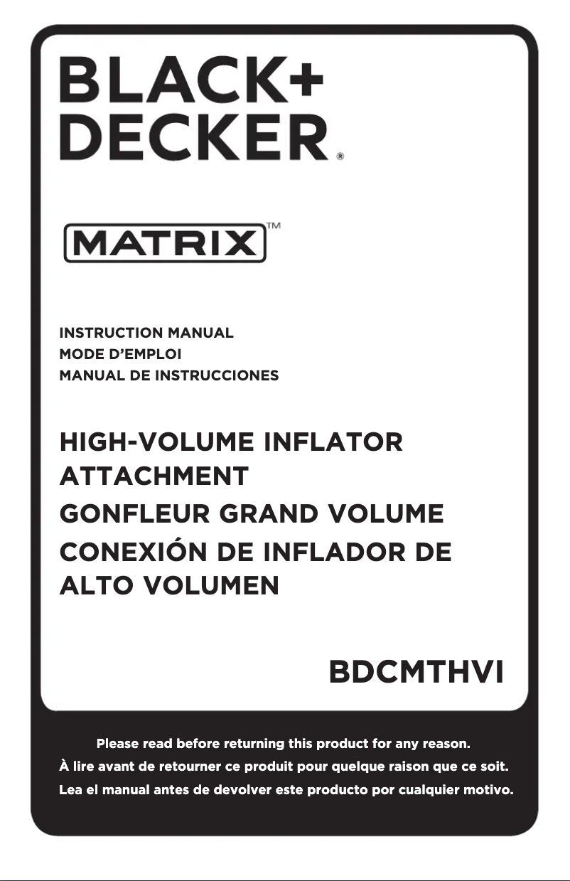 Image de la première page du manuel de l'appareil BDCMTHVI