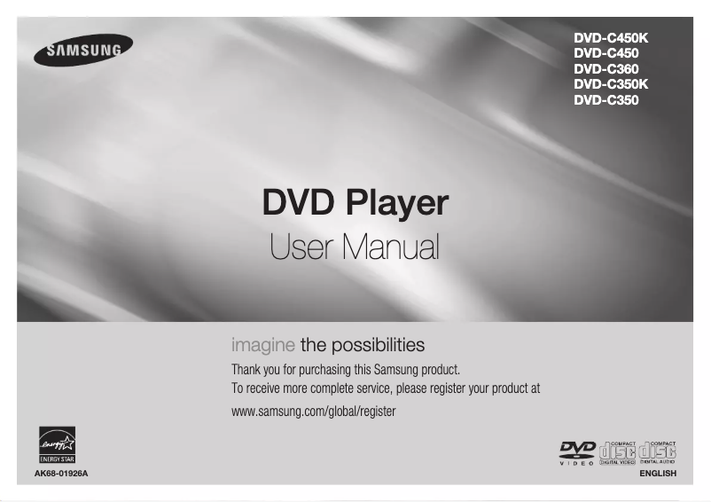 Page 1 de la notice Manuel utilisateur Samsung DVD-C450K