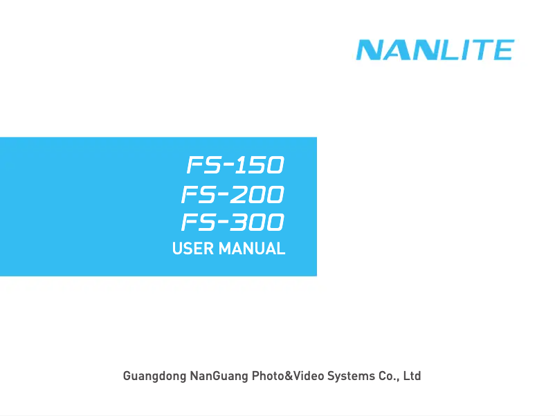 Page 1 de la notice Manuel utilisateur Nanlite FS-200