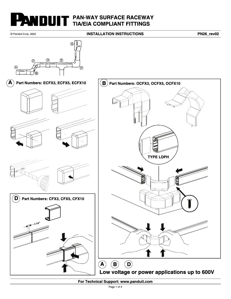 Page 1 de la notice Manuel utilisateur Panduit LD10WH8-A
