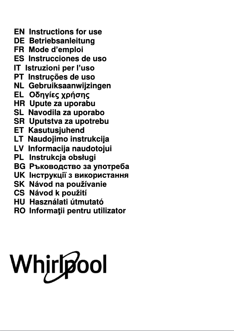 Page 1 de la notice Guide d'installation Whirlpool WHVP 62F LT SK