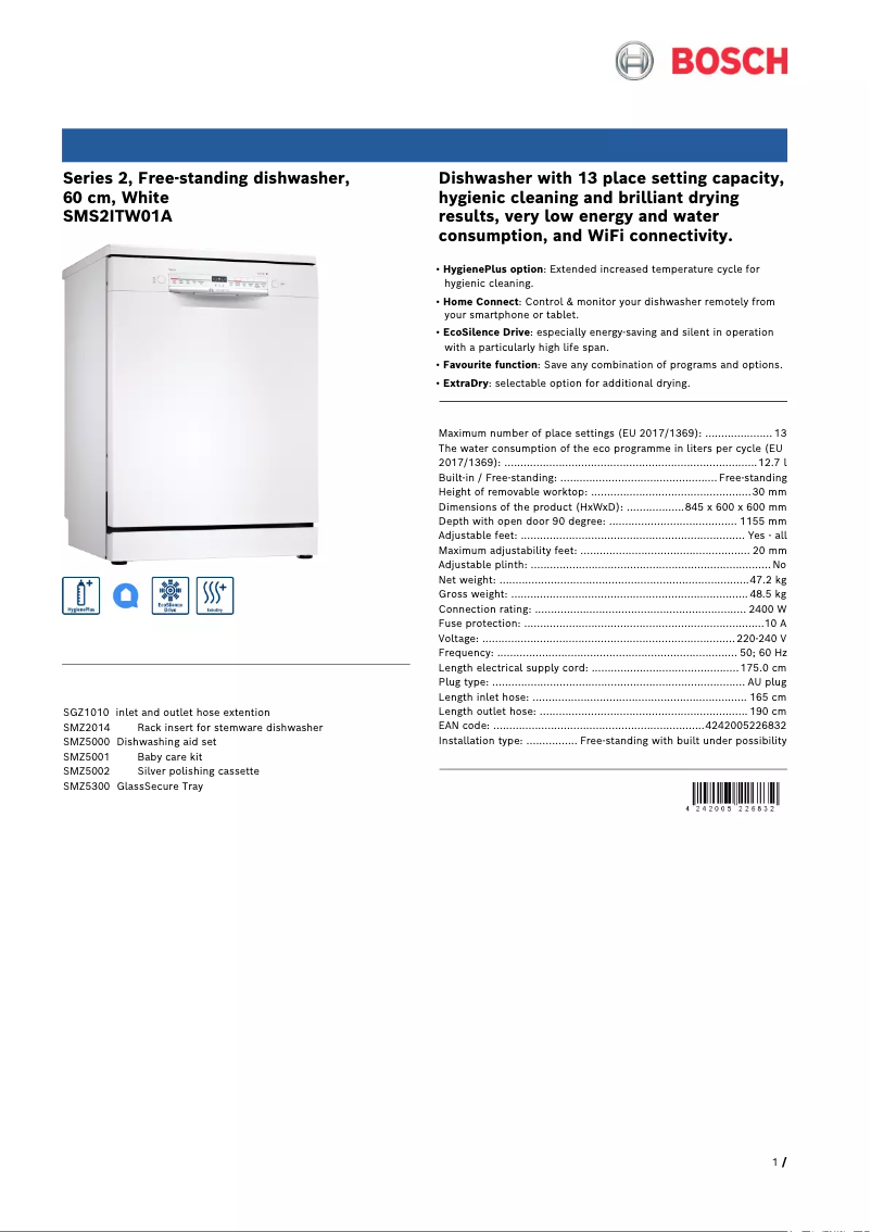 Imagen de la primera página del manual del dispositivo SMS2ITW01A