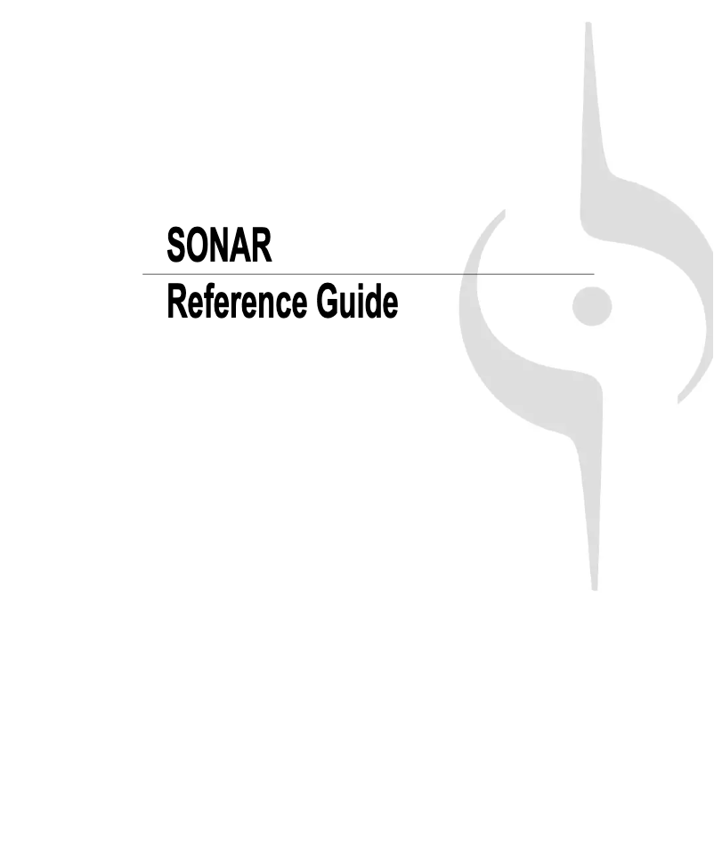 Page 1 de la notice Manuel utilisateur Cakewalk Sonar 8.5