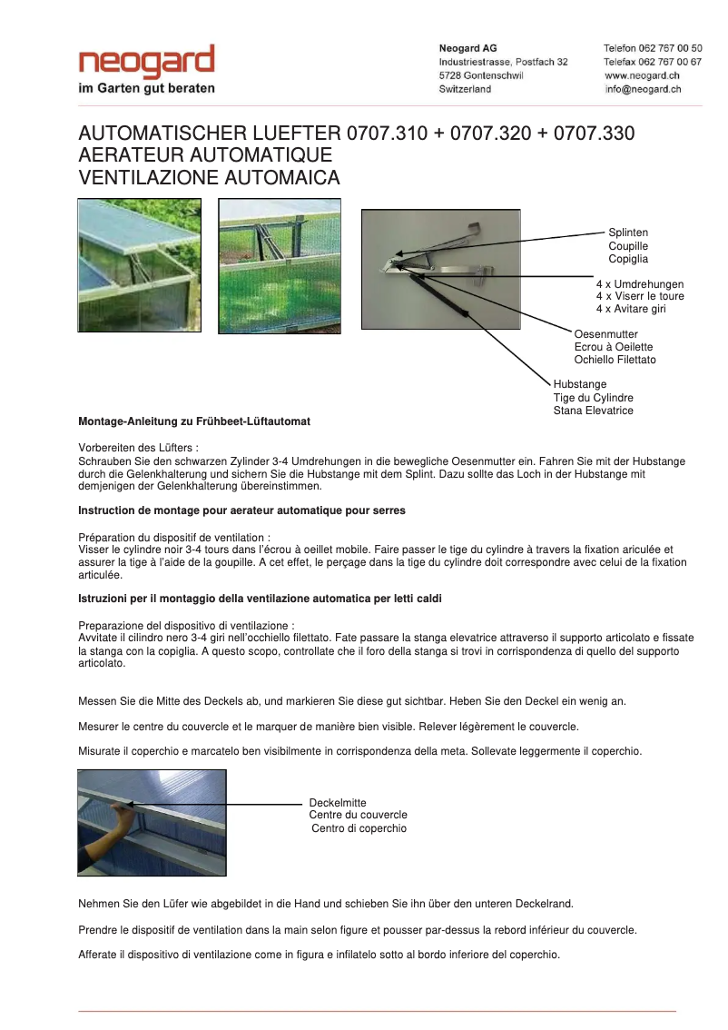 Page 1 de la notice Manuel utilisateur Colibri 0707.320