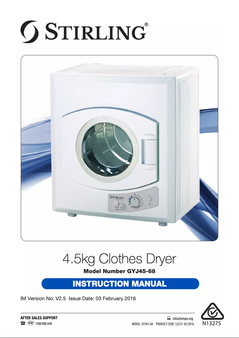 Image de la première page du manuel de l'appareil GYJ45-68