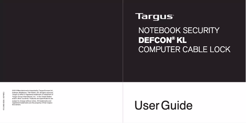 Página 1 del manual Manual de usuario Targus Defcon