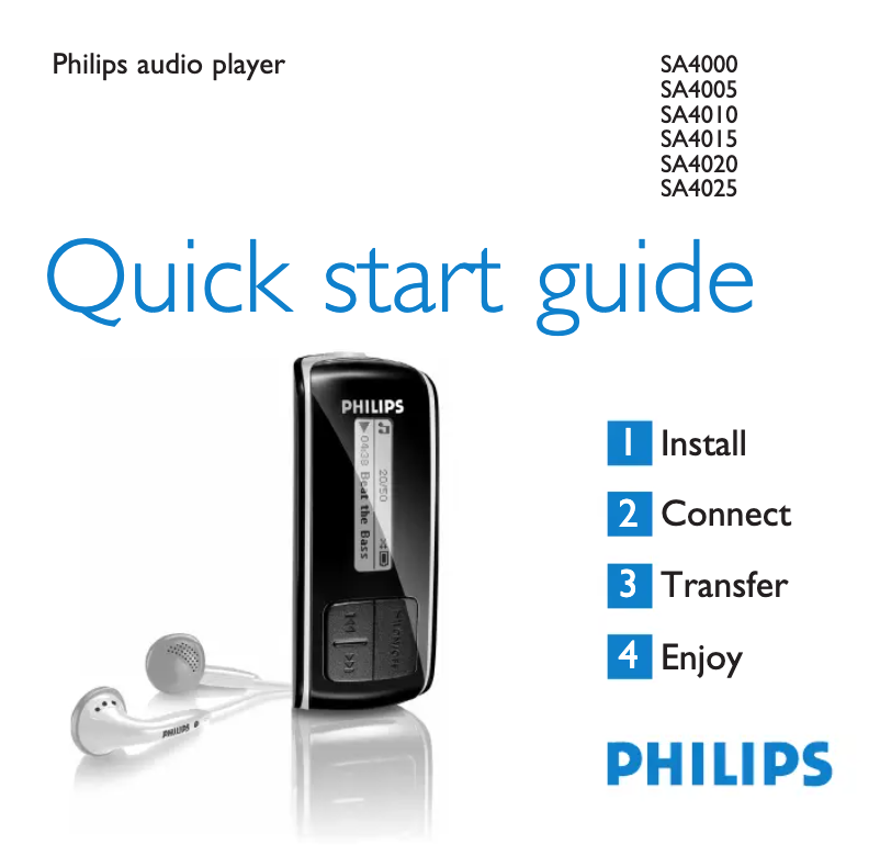 Página 1 del manual Guía de inicio rápido Philips GoGear SA4025