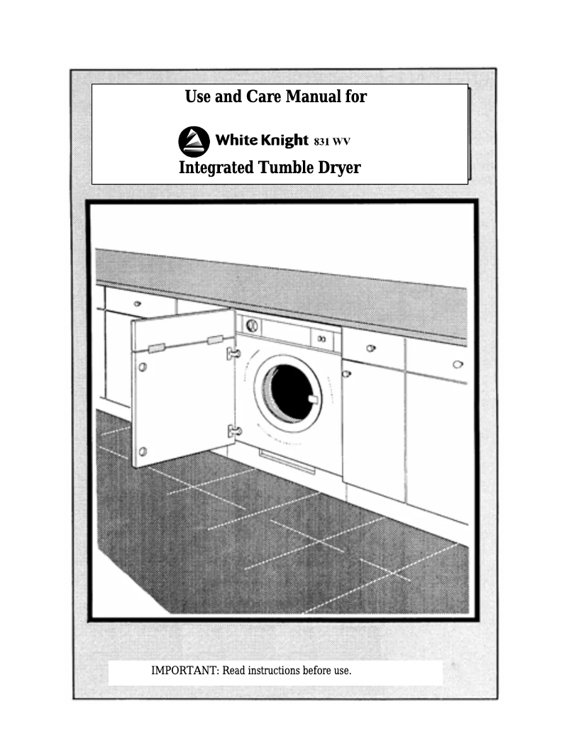 Página 1 del manual Manual de usuario White Knight 831WV