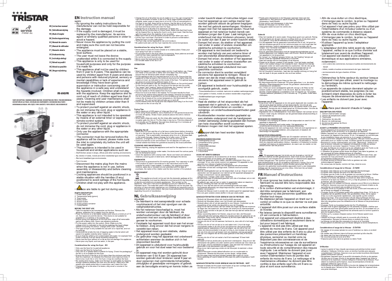 Page 1 de la notice Manuel utilisateur TriStar FR-6903PR