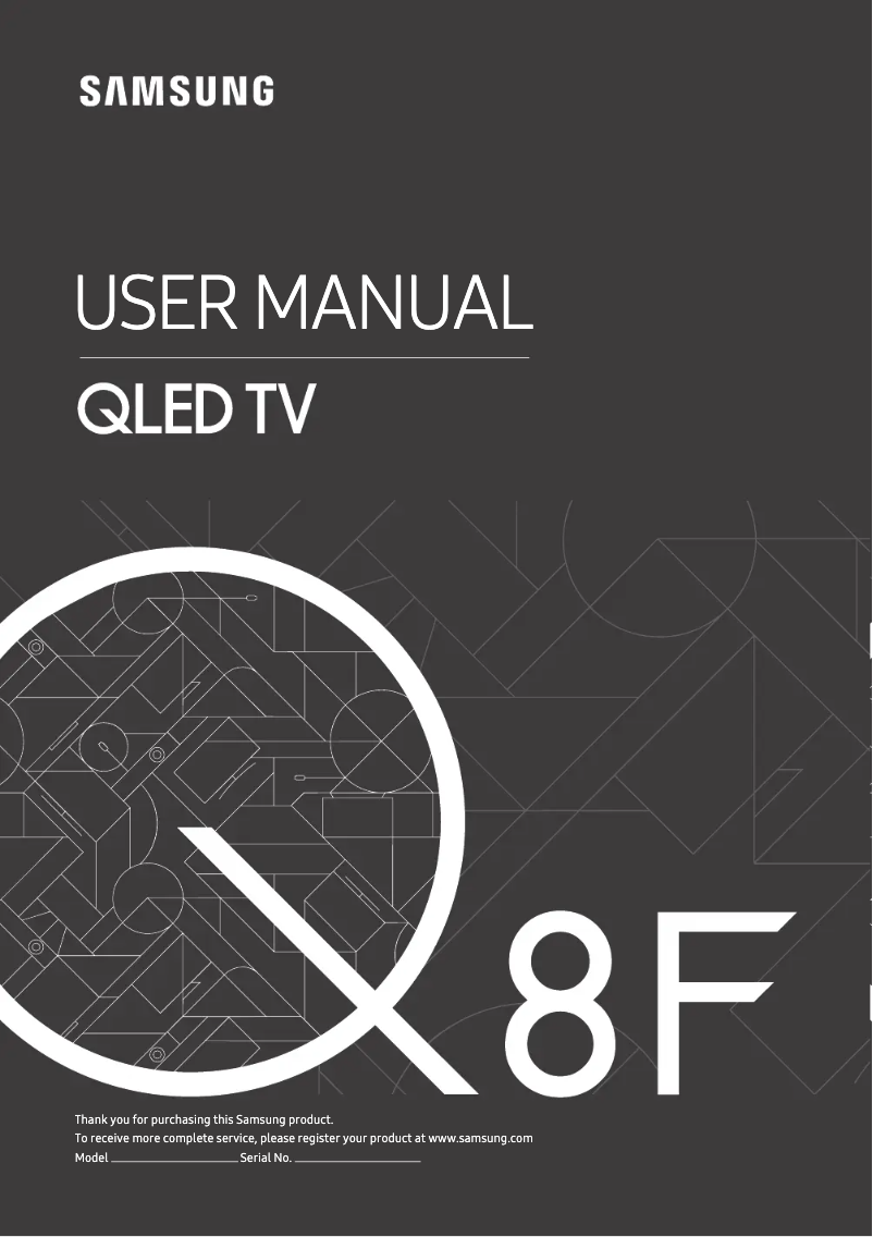 Image de la première page du manuel de l'appareil QLED QE65Q8F (2018)