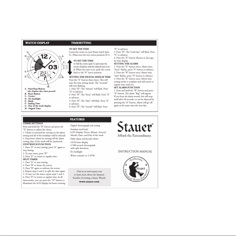 Page 1 de la notice Manuel utilisateur Stauer 35602