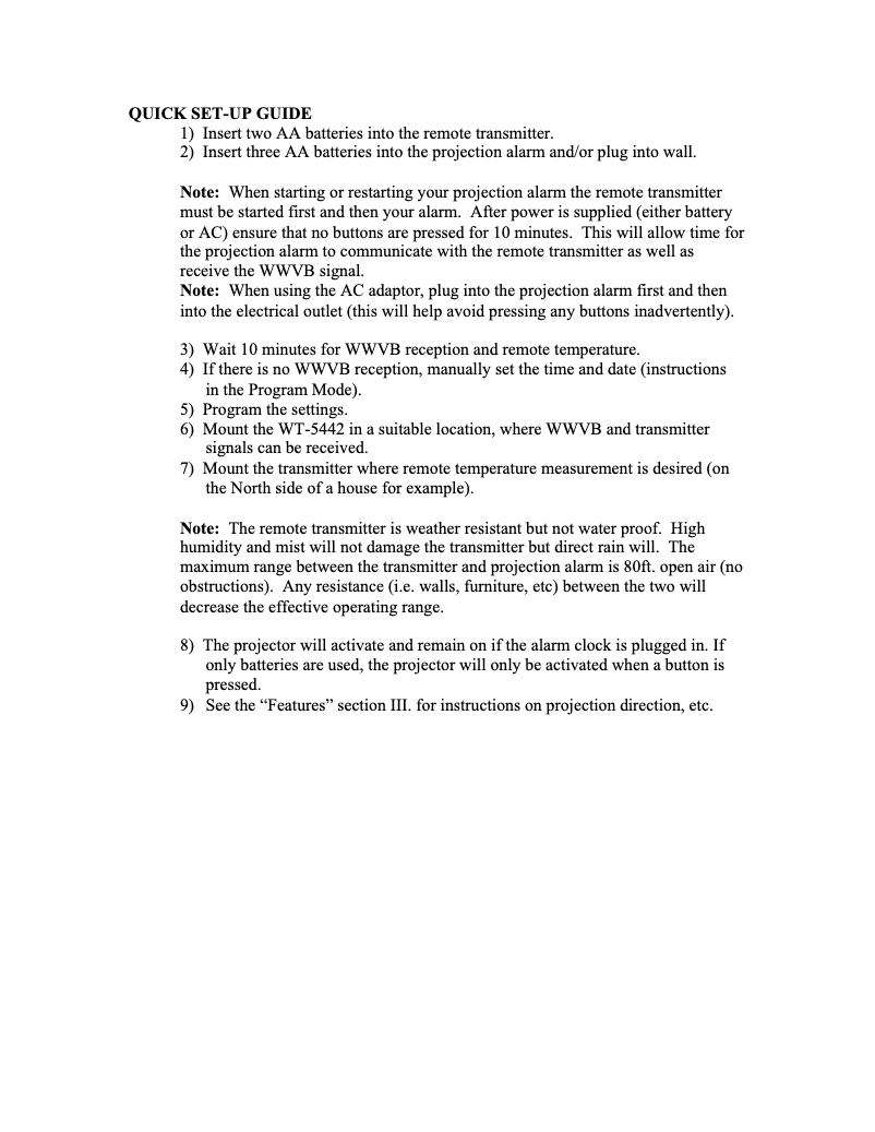 Page n°1 - Guide de démarrage rapide La Crosse Technology WT-5442U