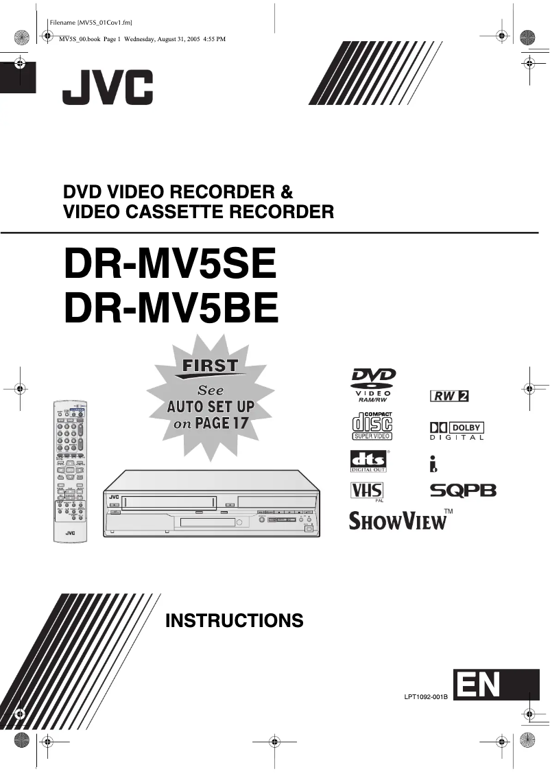 Page n°1 - Manuel utilisateur JVC DR-MV5