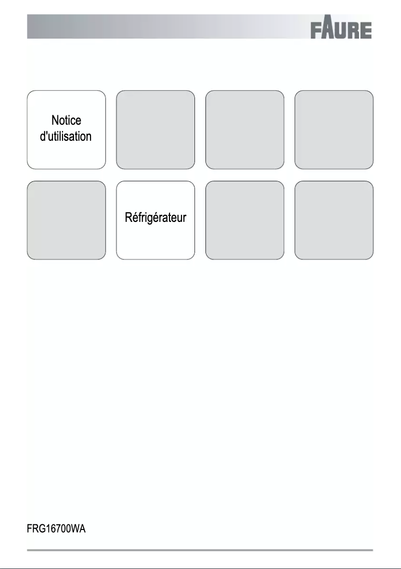 Page 1 de la notice Manuel utilisateur Faure FRG16700WA
