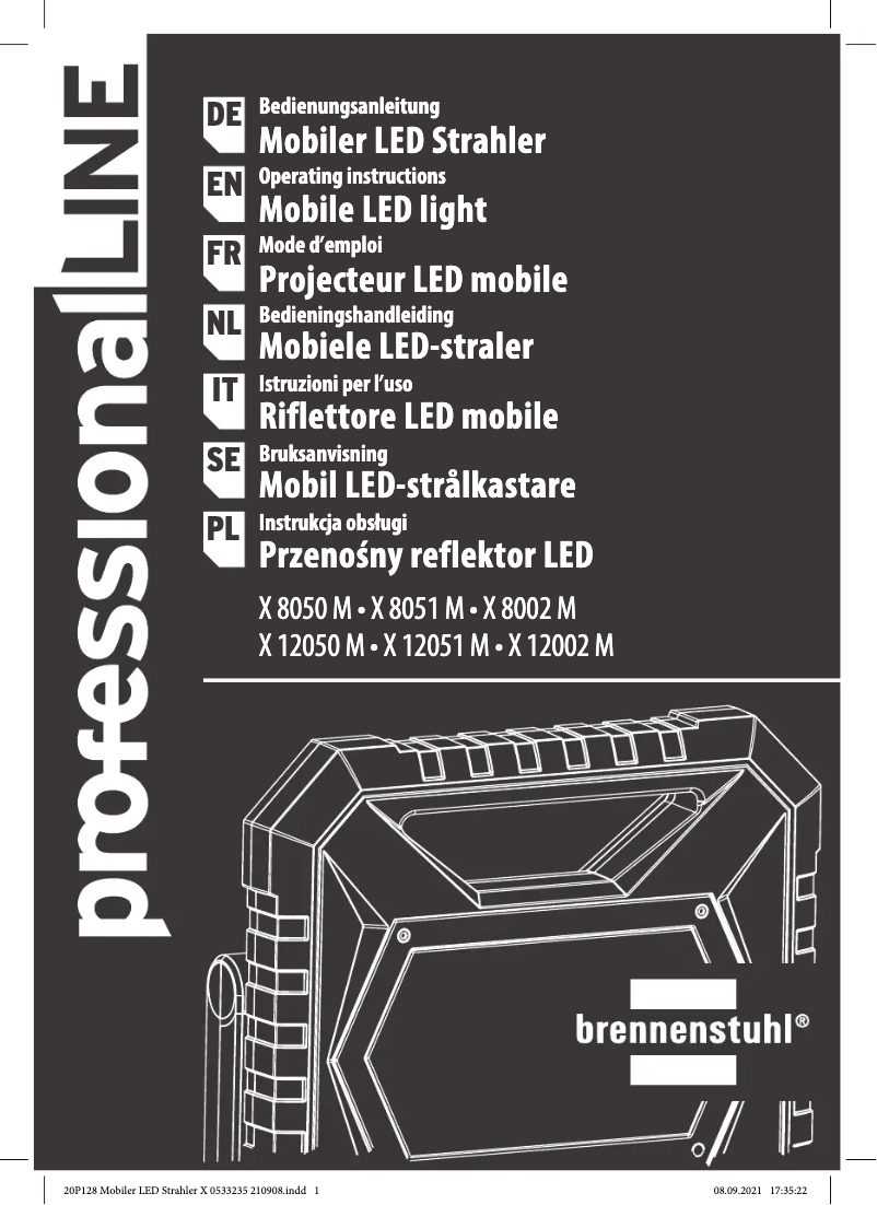 Page 1 de la notice Manuel utilisateur Brennenstuhl professionalLINE X 8002 M