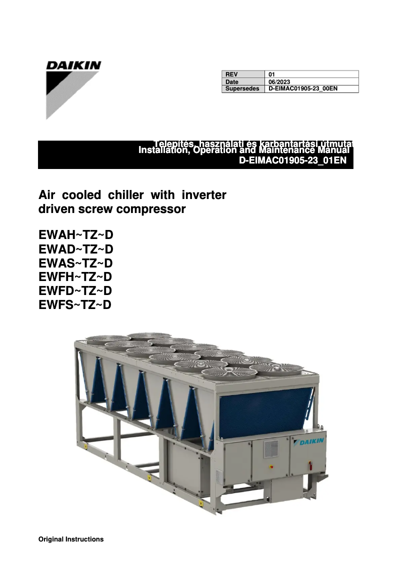 Image de la première page du manuel de l'appareil EWADH12TZSSC2