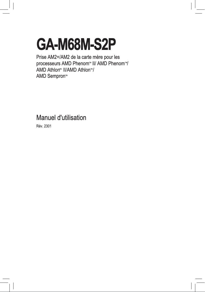 Página 1 del manual Manual de usuario Gigabyte GA-M68M-S2P