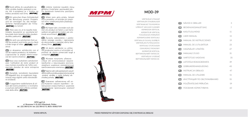 Página 1 del manual Manual de usuario MPM MOD-39