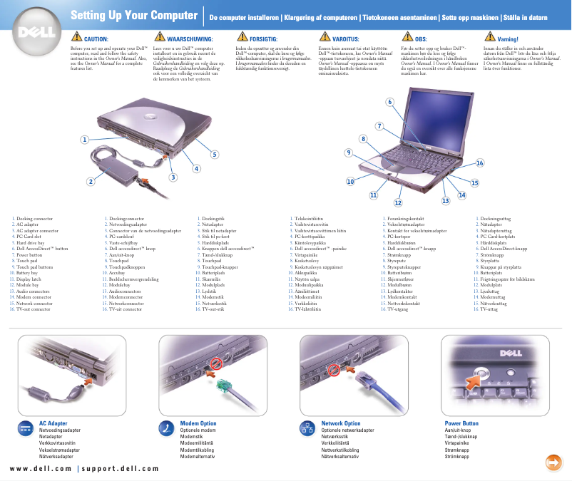 Page 1 de la notice Guide d'installation Dell Inspiron 4150