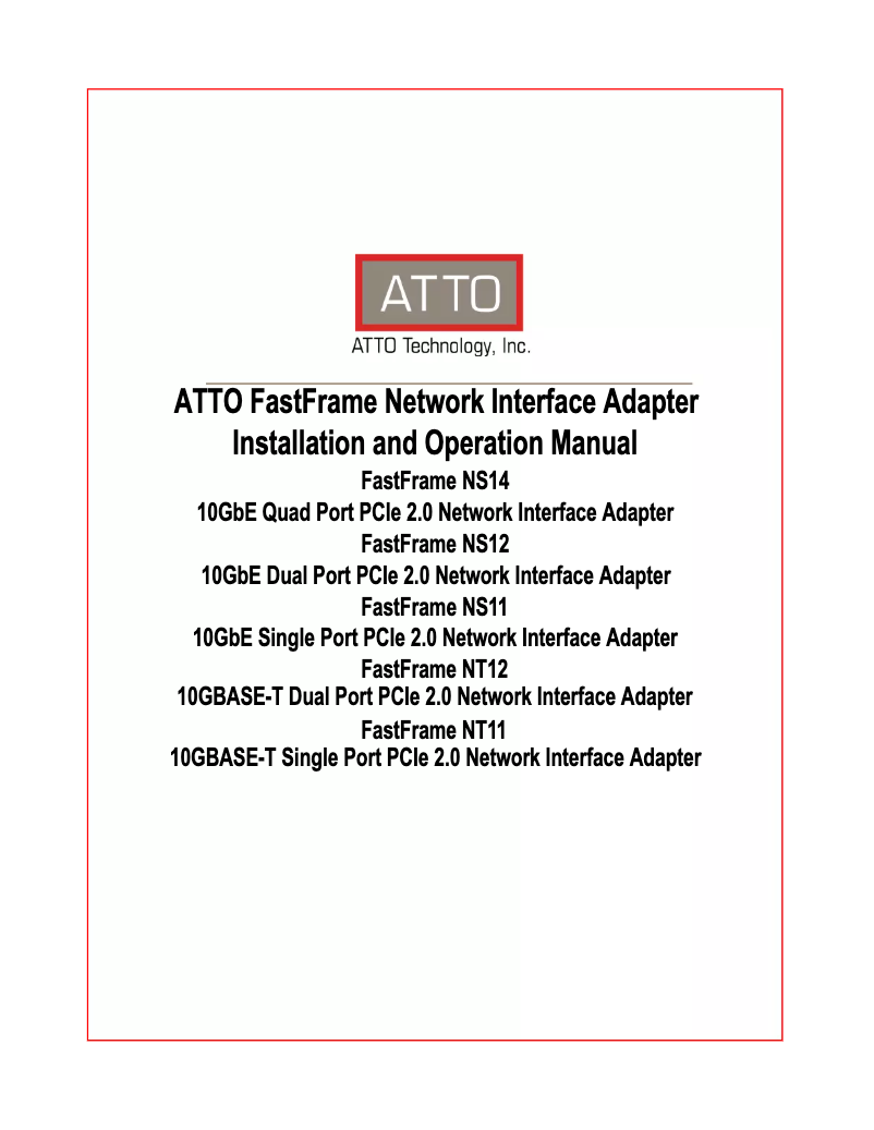 Página 1 del manual Manual de usuario Atto FastFrame NT11