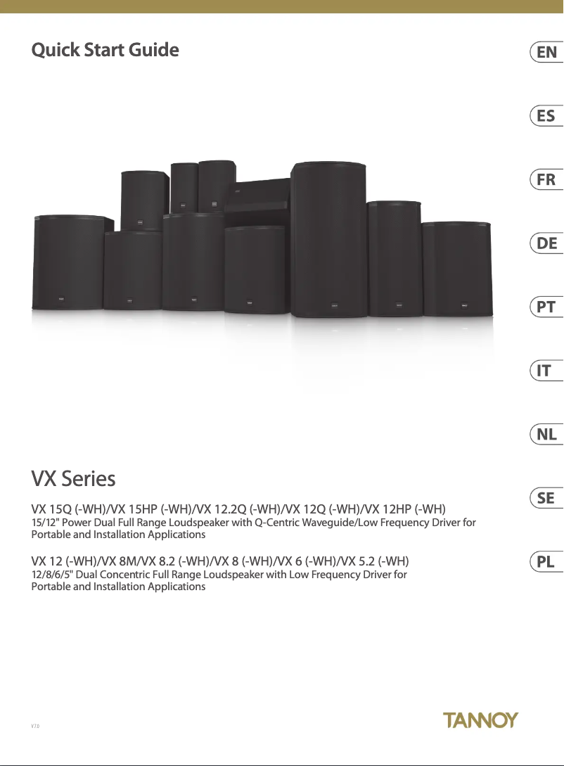 Page 1 de la notice Manuel utilisateur Tannoy VX 8M