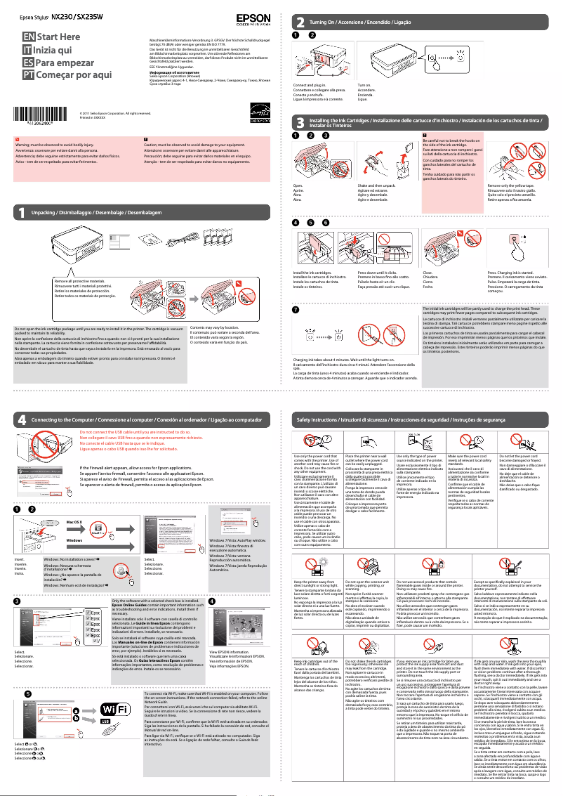 Image de la première page du manuel de l'appareil Stylus SX235W