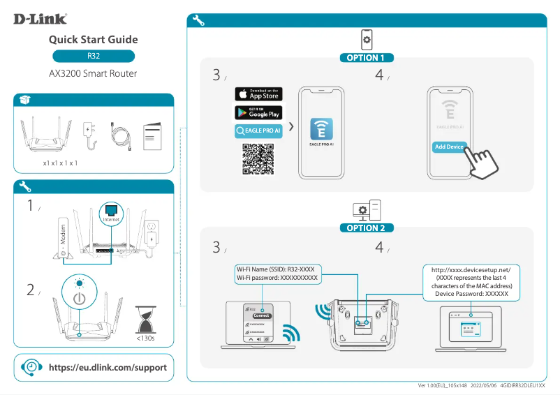 Page n°1 - Guide d'installation D-Link Eagle Pro AI R32