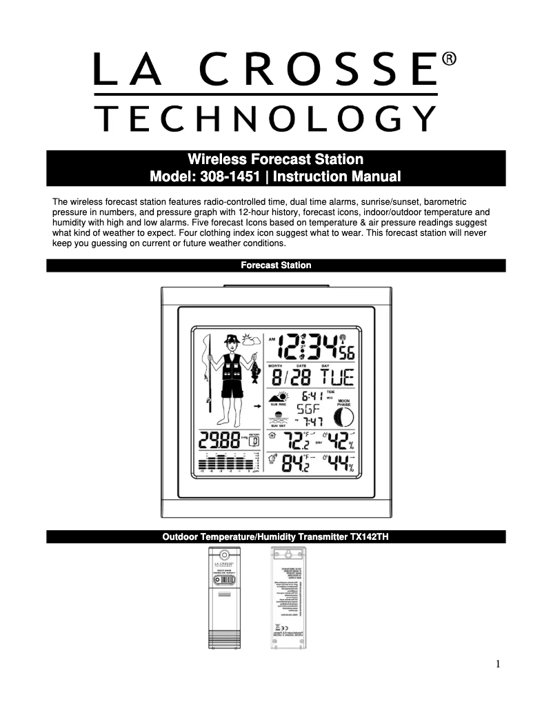 Image de la première page du manuel de l'appareil 308-1451