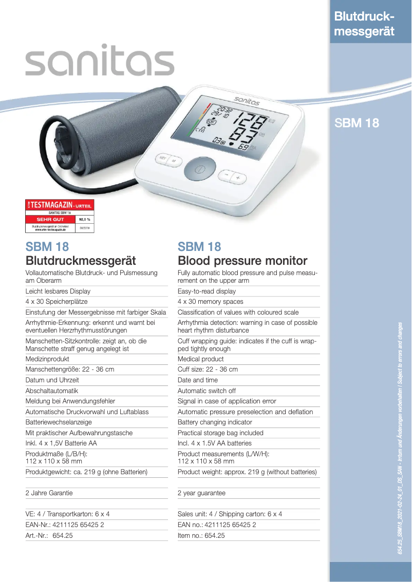 Image de la première page du manuel de l'appareil SBM 18