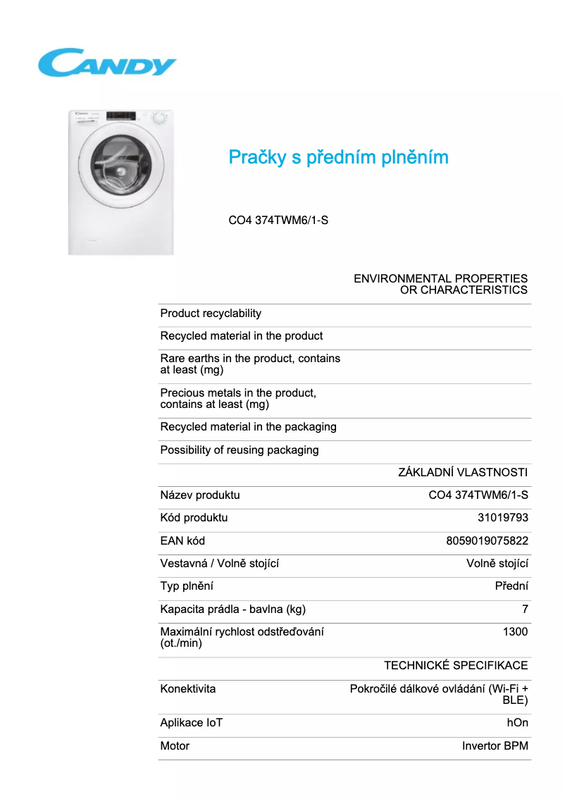 Image de la première page du manuel de l'appareil CO4 374TWM6/1-S