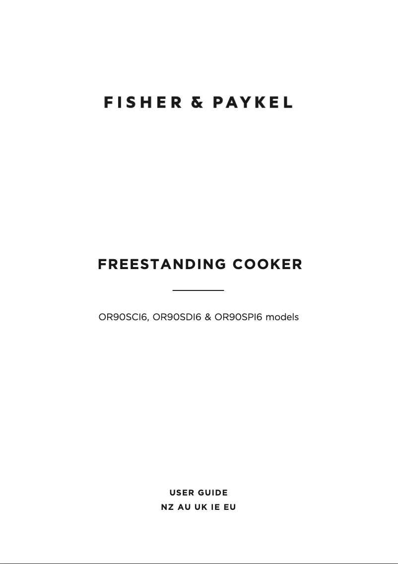 Page n°1 - Manuel utilisateur Fisher & Paykel OR90SCI6X1