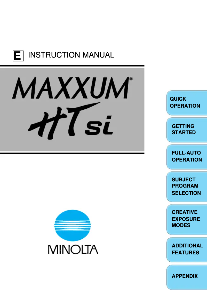 Image de la première page du manuel de l'appareil Maxxum HT Si