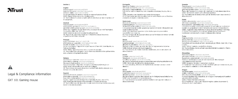 Image de la première page du manuel de l'appareil GXT 101