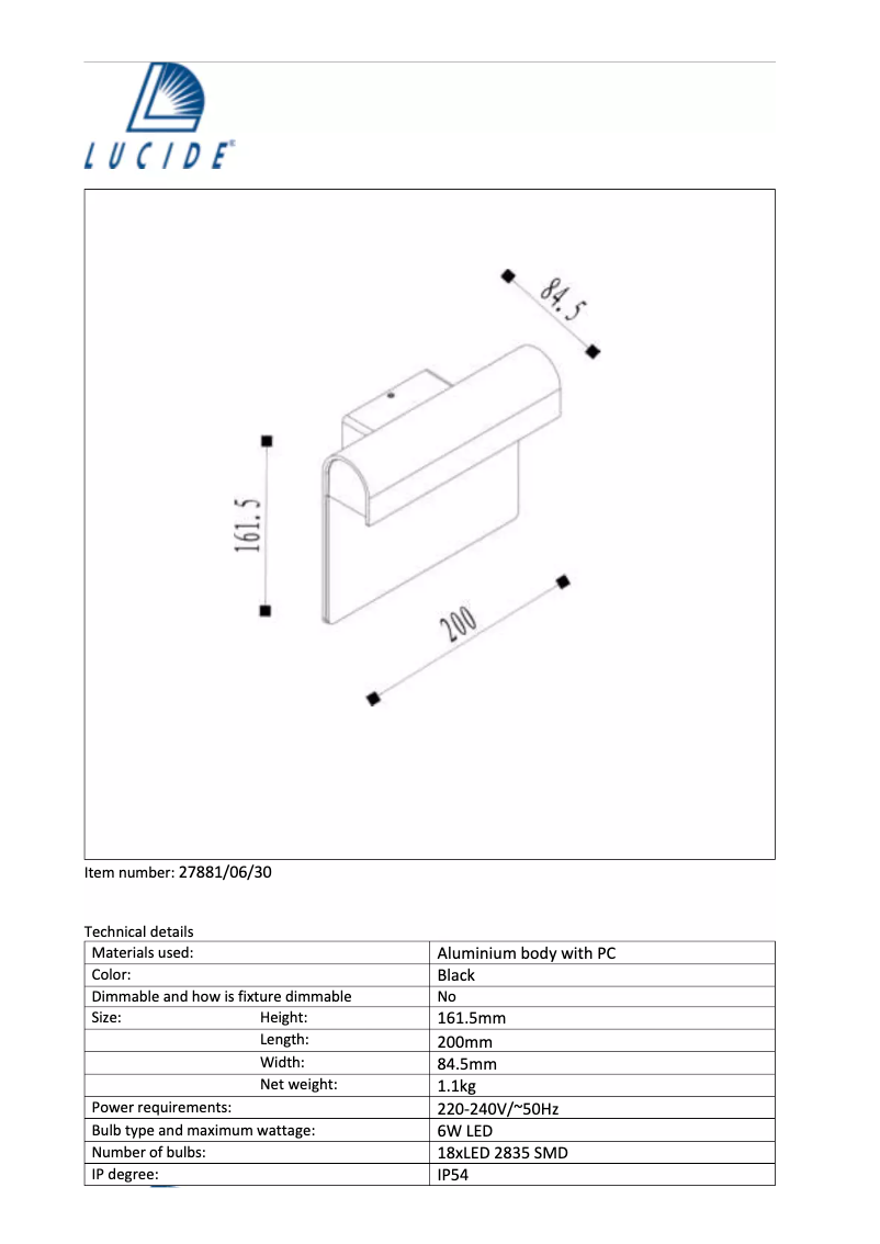 Page n°1 - Manuel utilisateur Eglo Lucide