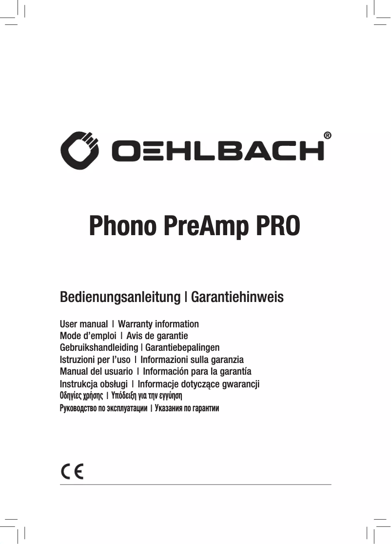 Page n°1 - Manuel utilisateur Oehlbach Phono PreAmp PRO