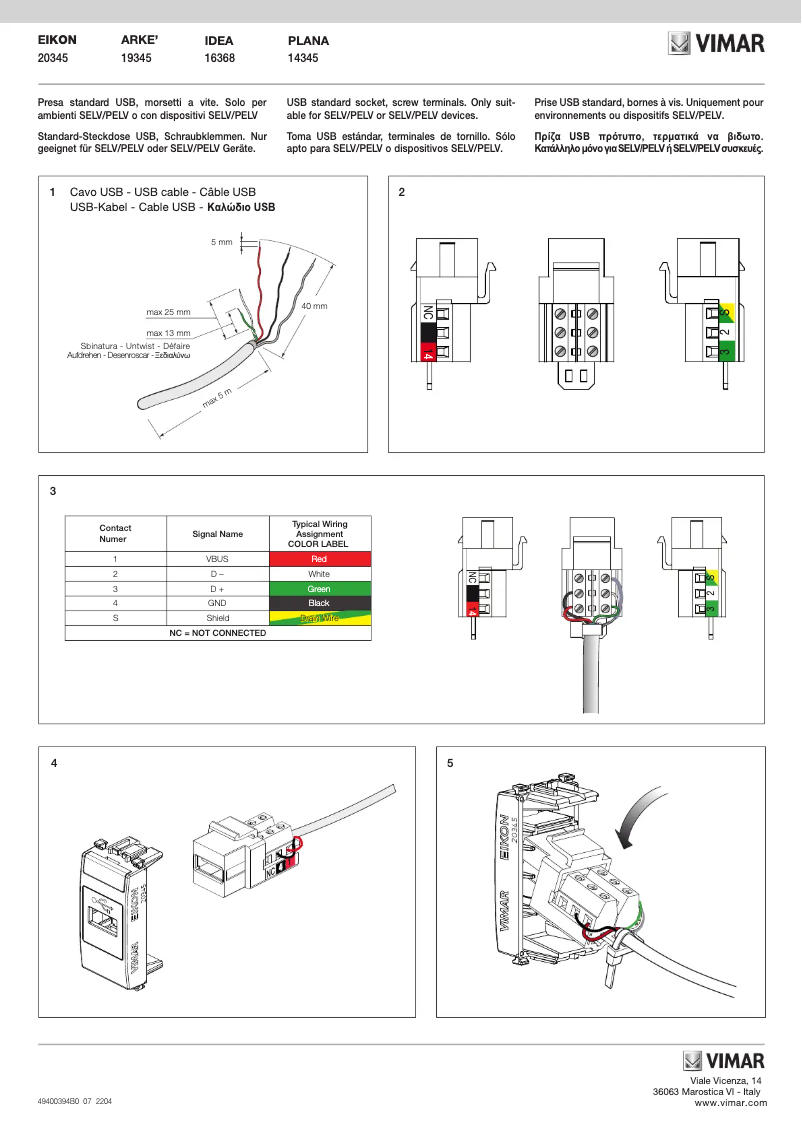 Página 1 del manual Manual de usuario Vimar 16368