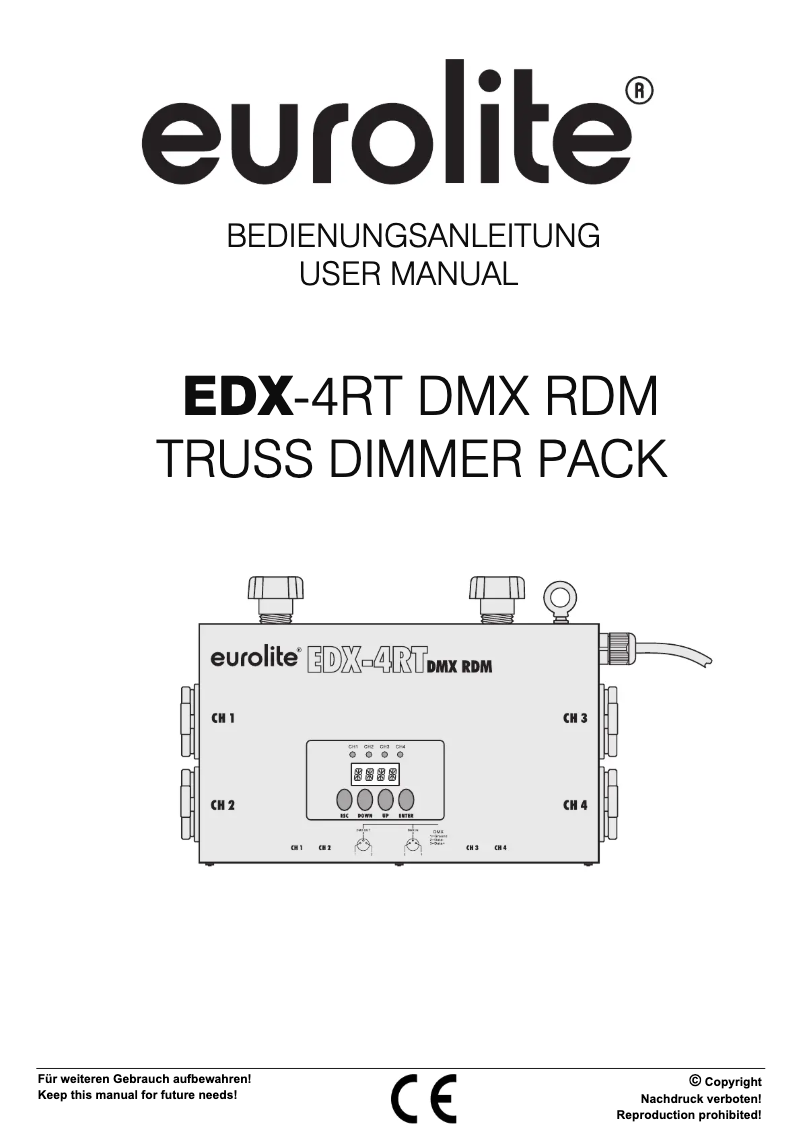 Image de la première page du manuel de l'appareil EDX-4RT DMX RDM