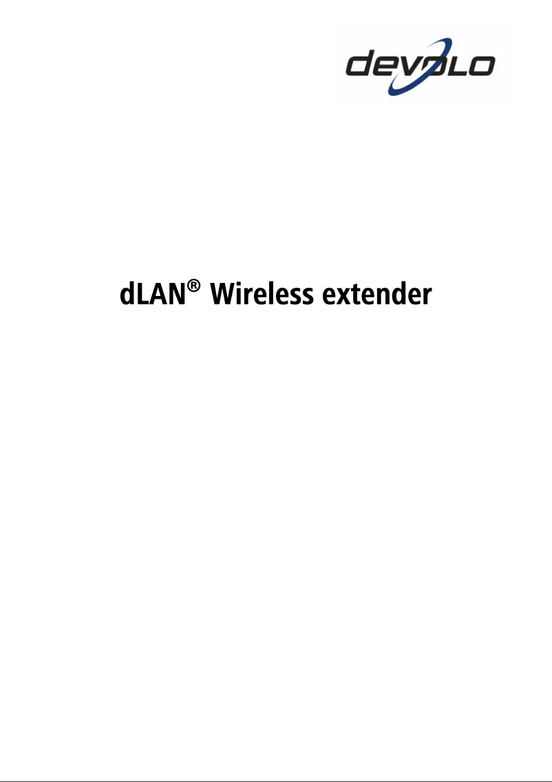 Page n°1 - Manuel utilisateur Devolo dLAN Wireless extender