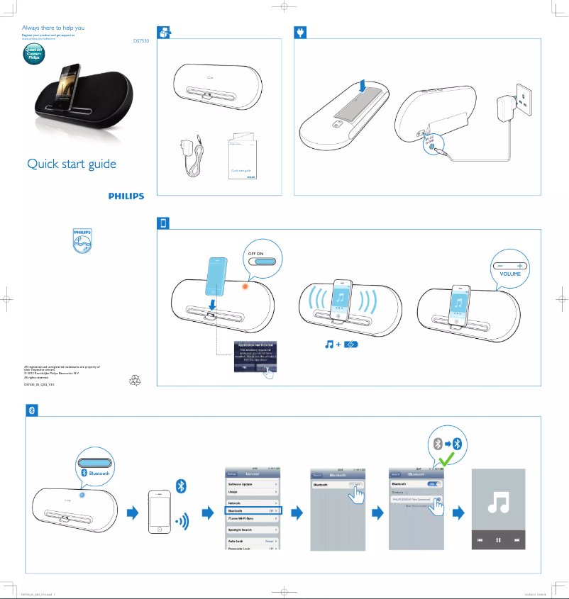 Page 1 de la notice Guide de démarrage rapide Philips DS7530