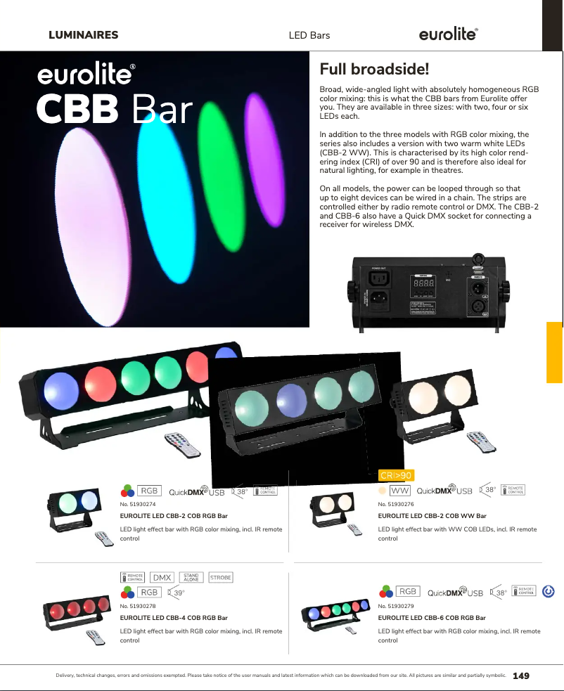 Image de la première page du manuel de l'appareil LED CBB-6 COB RGB Bar
