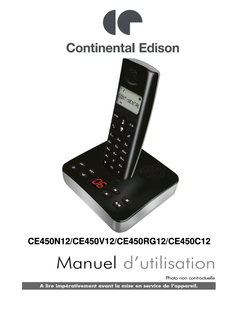 Page n°1 - Manuel utilisateur Continental Edison CE450N12