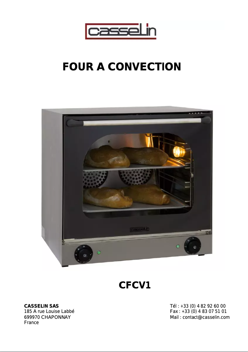 Page n°1 - Manuel utilisateur Casselin CFCV1