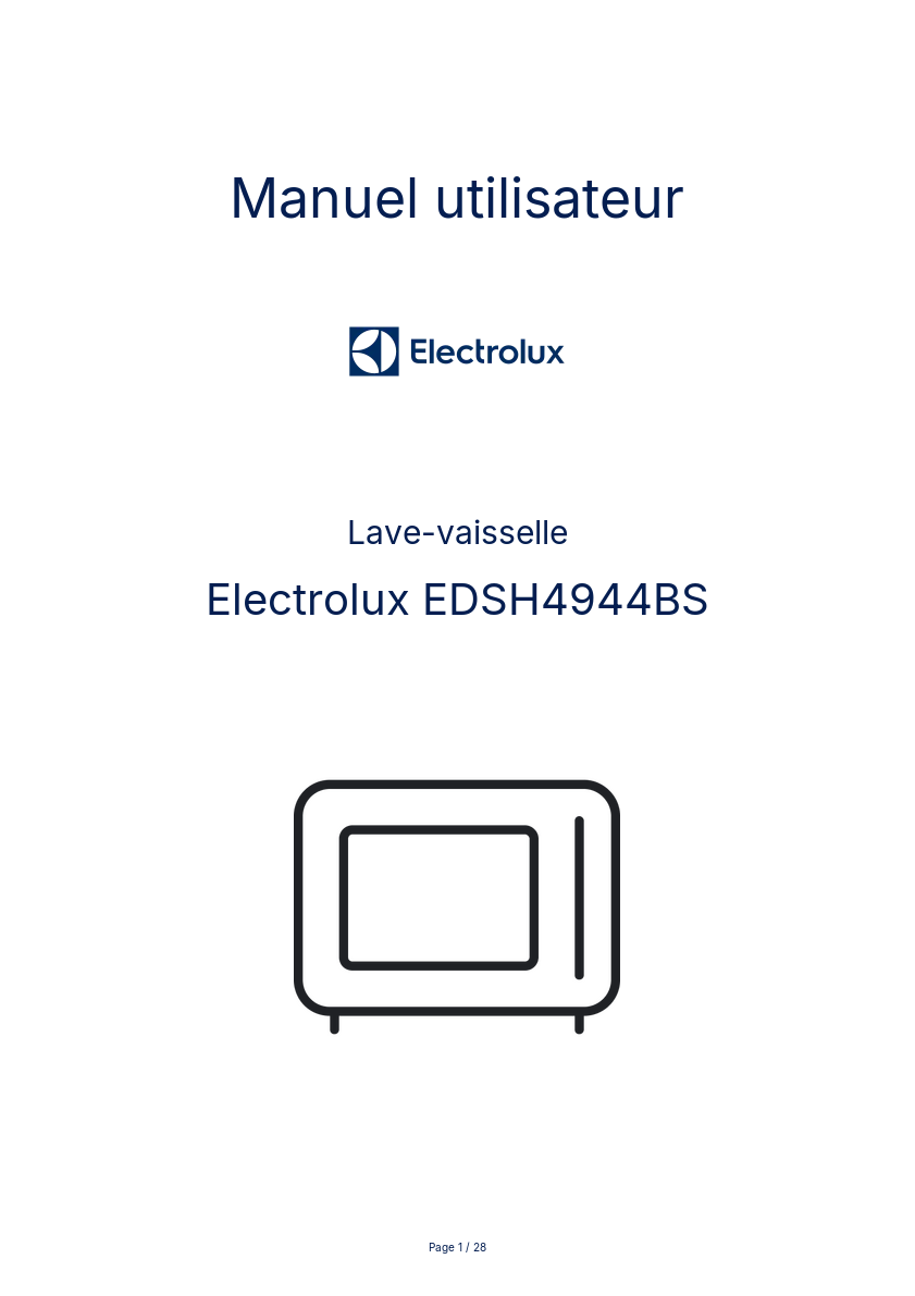 Page n°1 - Manuel utilisateur Electrolux EDSH4944BS